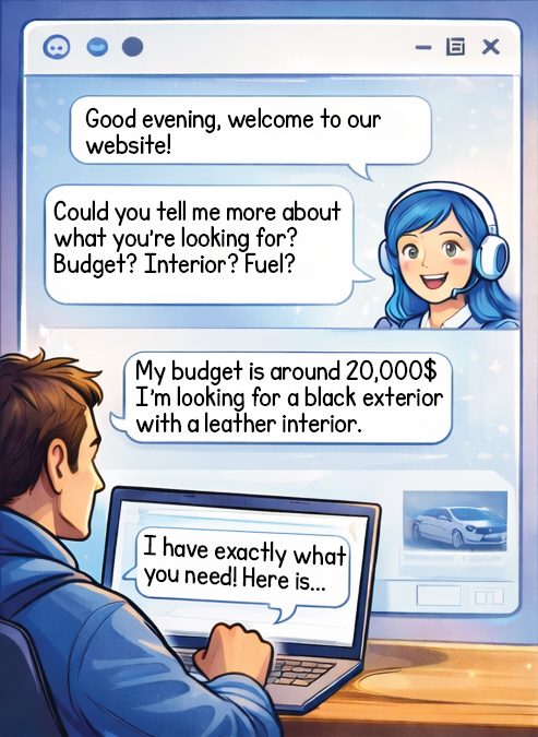 Visiteur naviguant sur un site web le soir