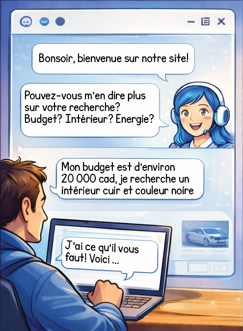 Visiteur naviguant sur un site web le soir